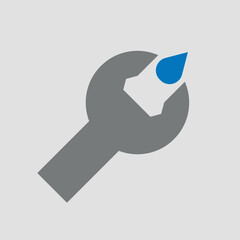plumber logo icon. wrench spanner vector illustration symbol. maintenance tool