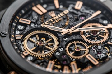 Exquisite close-up of a luxury watch showcasing intricate craftsmanship
