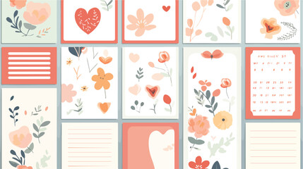 Fototapeta na wymiar A set of colorful and patterned stationery encourag