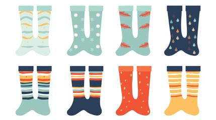 A set of cozy and mismatched socks adding a touch o