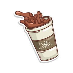 Coffee drink in cup illustration