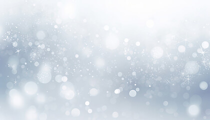 Blurry Snow Flakes on White Background