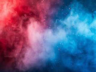 Fototapeta premium mysterious red to blue gradient smoke effect in abstract art, background of space