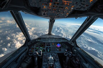 Pilot's first-person view during an F-22 Raptor takeoff from a cockpit - obrazy, fototapety, plakaty