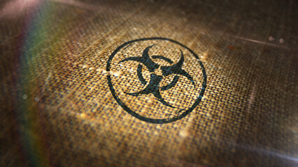 Biohazard warning stamp and stamping