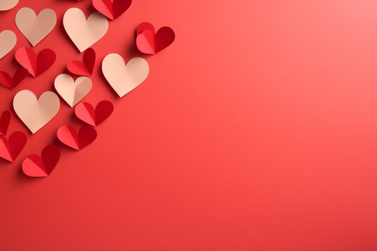 red hearts background with copyspace