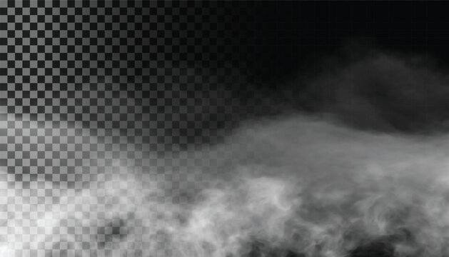Adobe Illustrator Fog or smoke isolated transparent background. White cloudiness, mist, smog, dust, vapor PNG