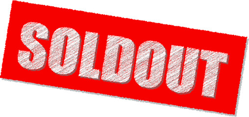 Hand-drawn style SOLDOUT icon illustration