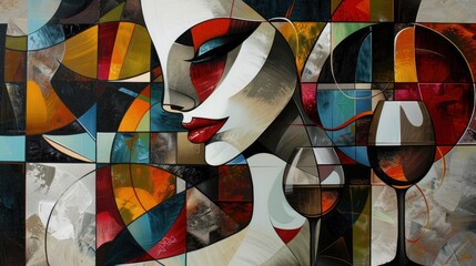 Cubism art style characteristic features modern scene, beautiful detailed art 