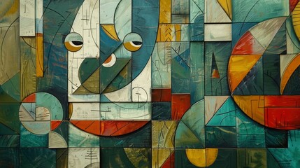Cubism art style characteristic features modern scene, beautiful detailed art