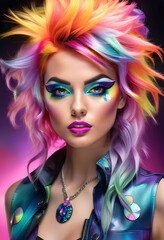Obraz premium Рortrait of woman with creative makeup.
