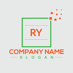 Alphabet letter RY creative logo design - obrazy, fototapety, plakaty