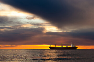 View of a sunset over a sea.