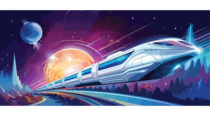 A sleek futuristic high-speed train transformed 