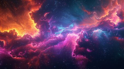 Generate an image of a vibrant and colorful nebula - obrazy, fototapety, plakaty