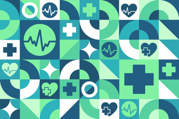 Happy Doctor's Day. Seamless geometric pattern. Template for background, banner, card, poster. Vector EPS10 illustration.
