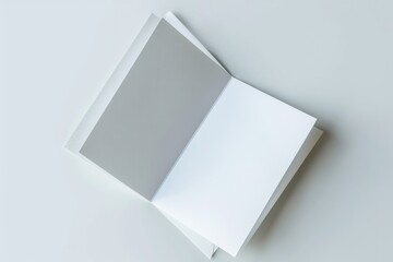 Open Card on Shiny Silver Background. Blank Greeting Card or Note from Stationery Series for Thank You or Any Occasions