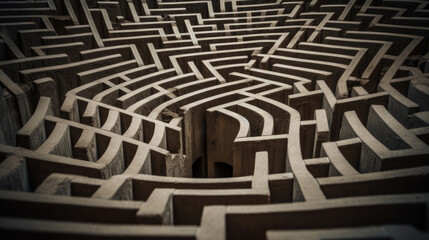 Stone maze. Huge labyrinth made of stones