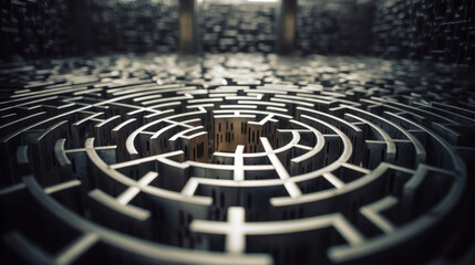 Stone maze. Huge labyrinth made of stones