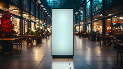  roll up mockup poster stand in an shopping center - obrazy, fototapety, plakaty