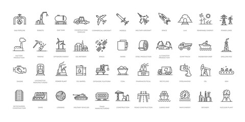 Heavy industry icons. Vector illustration - obrazy, fototapety, plakaty