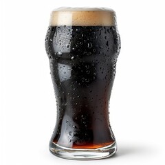 Glass of Dark Beer With Water Droplets - obrazy, fototapety, plakaty