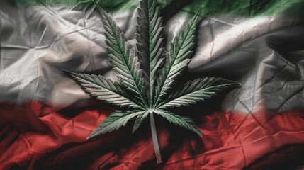 A focused image of a budding cannabis plant set against a Canadian flag background, symbolizing the changing legal status of marijuana in the Canada