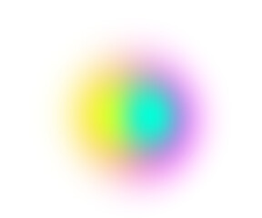 Blur gradient circle glowing light on transparent background 