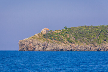 Sveti Nikola Island on the Adriatic coast of Montenegro