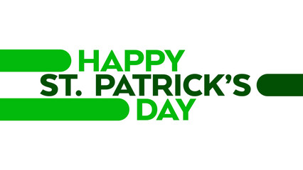 Happy Saint Patrick's Day colorful green white illustration on a white background great for celebrating happy saint patrick's day