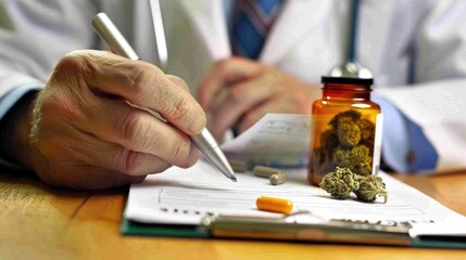 Medical professional prescribing medical marijuana, showcasing the legitimacy of its medical use