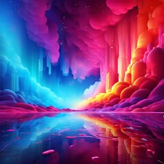 Landscape with space for text abstract background new close up colorful sea light cloud lighting Generative Ai.