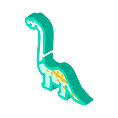 brachiosaurus dinosaur animal isometric icon vector. brachiosaurus dinosaur animal sign. isolated symbol illustration