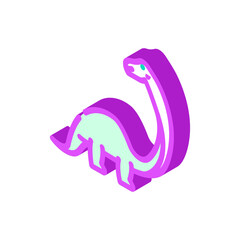 brontosaurus dinosaur animal isometric icon vector. brontosaurus dinosaur animal sign. isolated symbol illustration