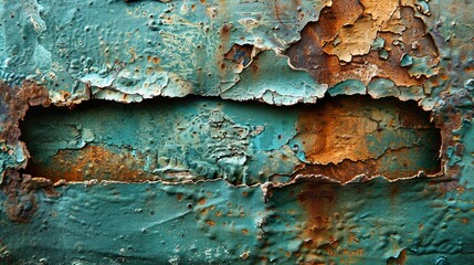 Recurso gráfico de marco de textura de metal oxidado y antiguo.  - obrazy, fototapety, plakaty