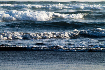 waves crashing on the beach