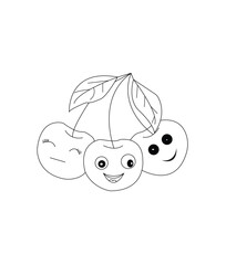 Fruits Coloring Book Page For Kids 