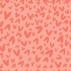 Seamless pattern with peach hearts. Vector 