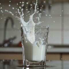 splash and spill of milk, realistic natural dairy products, yogurt or cream Print, template, design element
