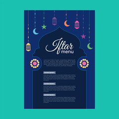 Fototapeta na wymiar Islamic Iftar Menu Design Vector