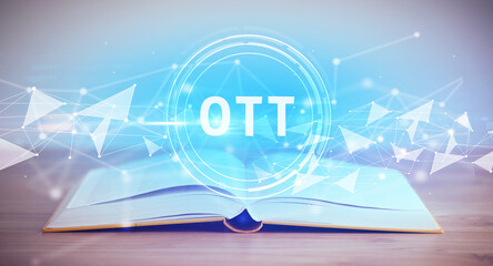 Open book with abbreviation concept concept