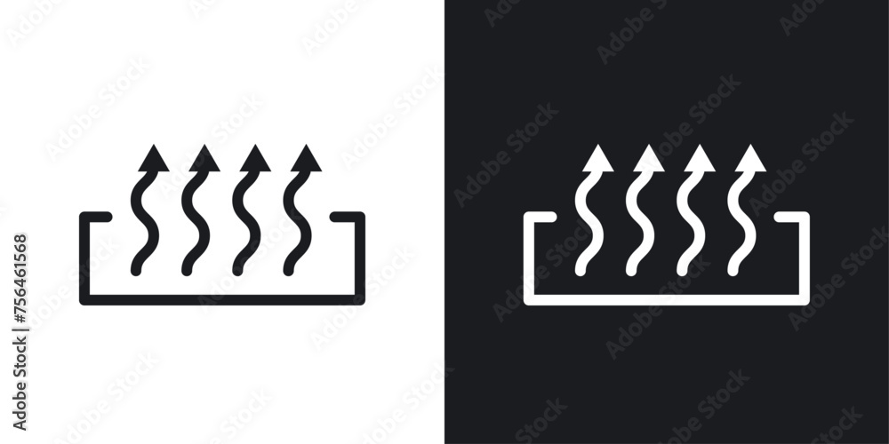 Wall mural heat icon designed in a line style on white background.