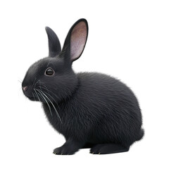 Obraz premium black rabbit isolated on white