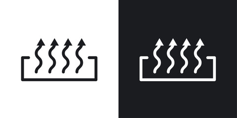 Heat Icon Designed in a Line Style on White background.