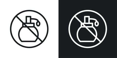 Forbidden Perfume Sign Icon Designed in a Line Style on White background. - obrazy, fototapety, plakaty