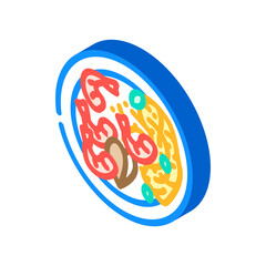 seafood pasta sea cuisine isometric icon vector. seafood pasta sea cuisine sign. isolated symbol illustration