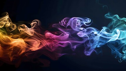 Obraz premium Black background with abstract colored smoke