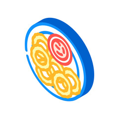 calamari rings sea cuisine isometric icon vector. calamari rings sea cuisine sign. isolated symbol illustration