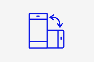 phone position illustration in line style design. Vector illustration.	