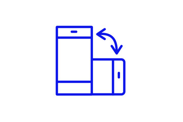 Isolated phone position illustration in line style design. Vector illustration.	